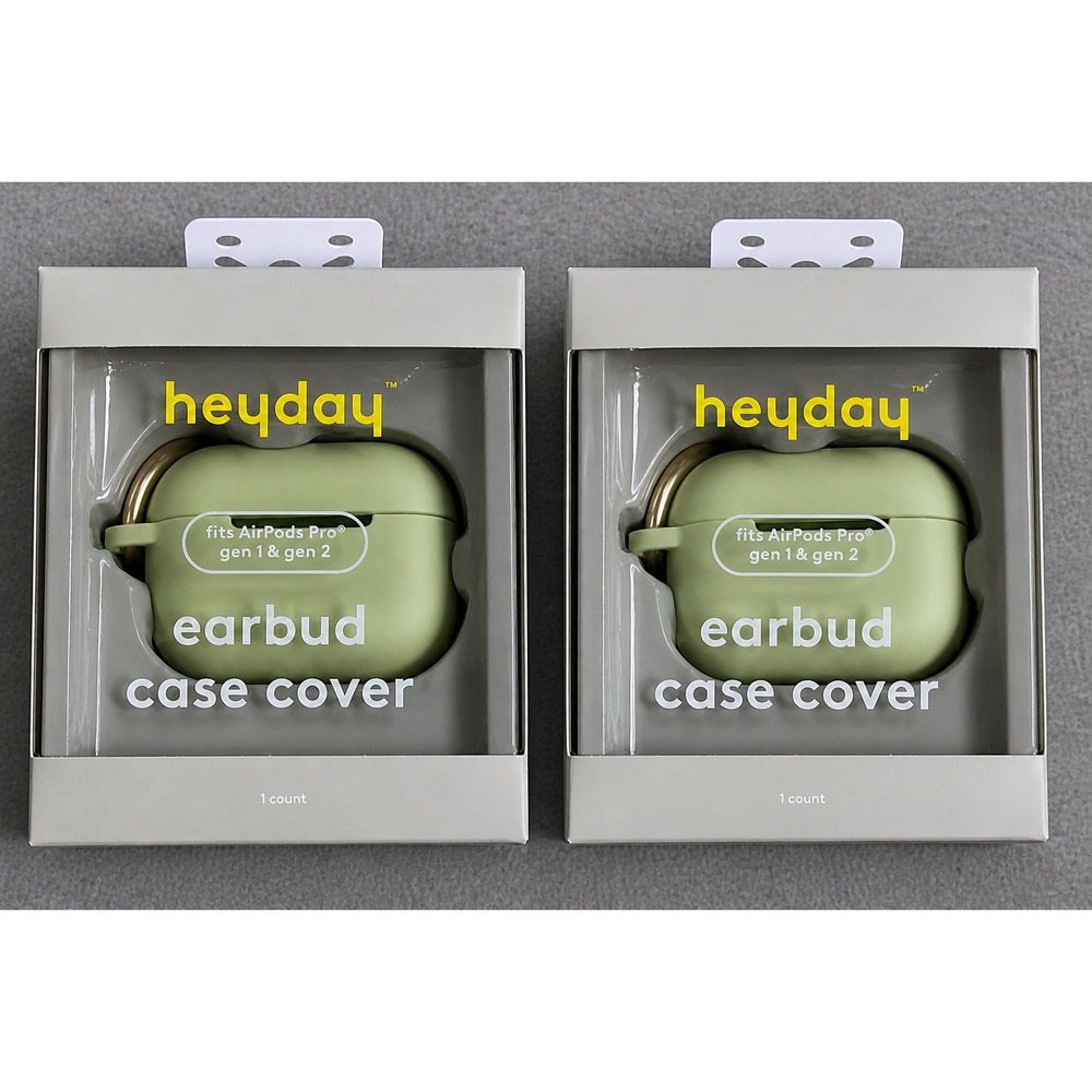 Heyday AirPods Pro Case‎ 2 Pack Gen 1 2 Silicone Matcha Green Clip Wireless NEW